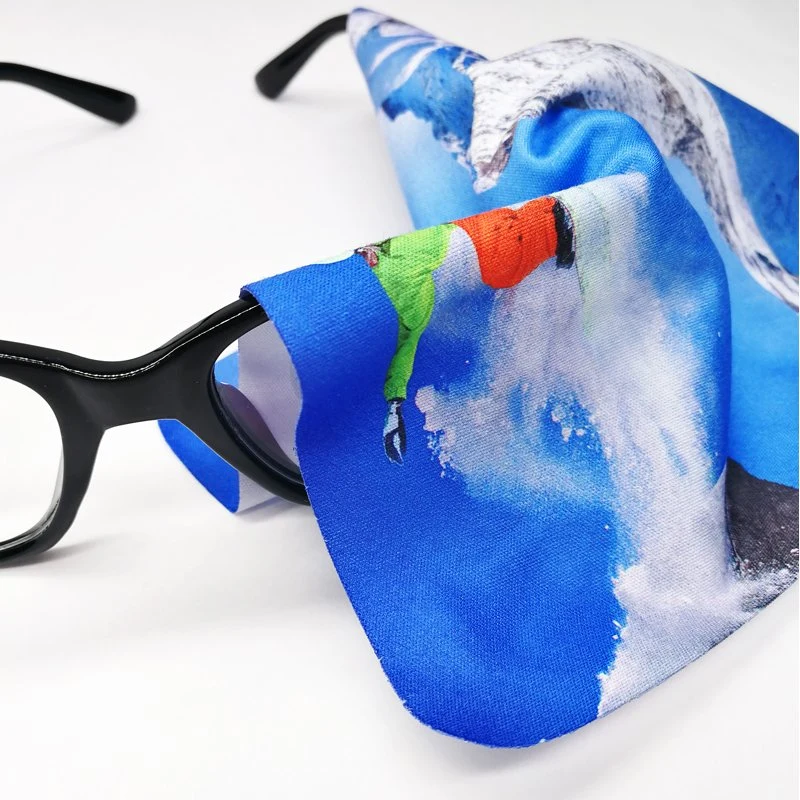 Impressão personalizada de esqui de microfibras Óculos Óculos Pano de limpeza