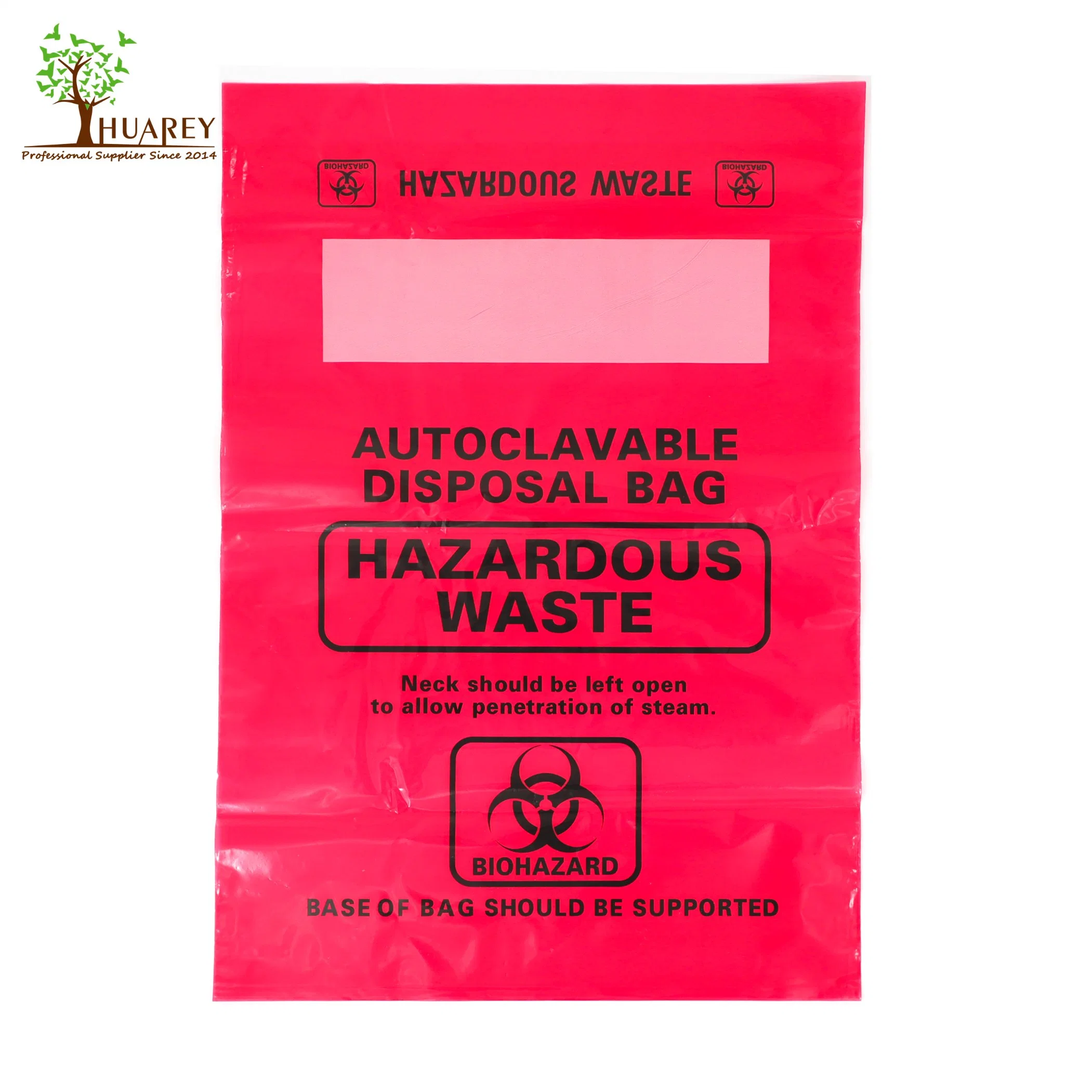 Plastic Medical Waste Bag Infectious Emergency Autoclavable PP Red Biohazard Bag