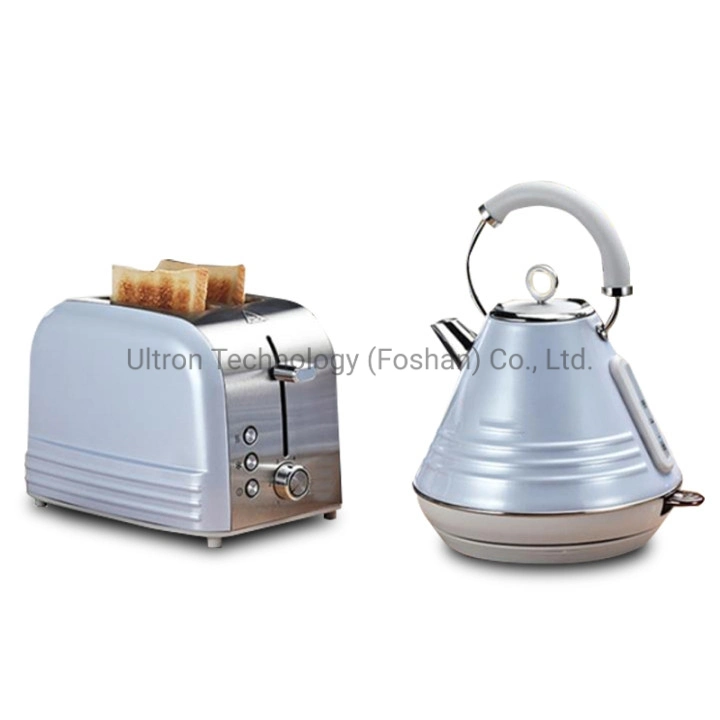 High Quality New Design Polished Stainless Steel Kettle and Toaster Set