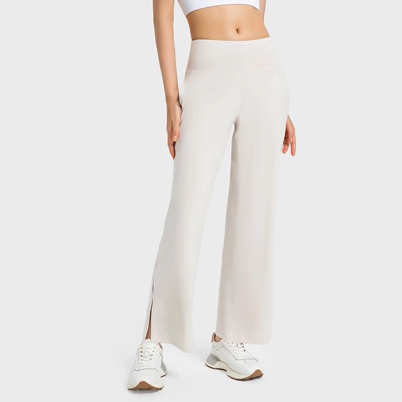 Women High Waisted Flare Slimming Pants Soft Skin-Friendly Lounge Sports Commute Trousers