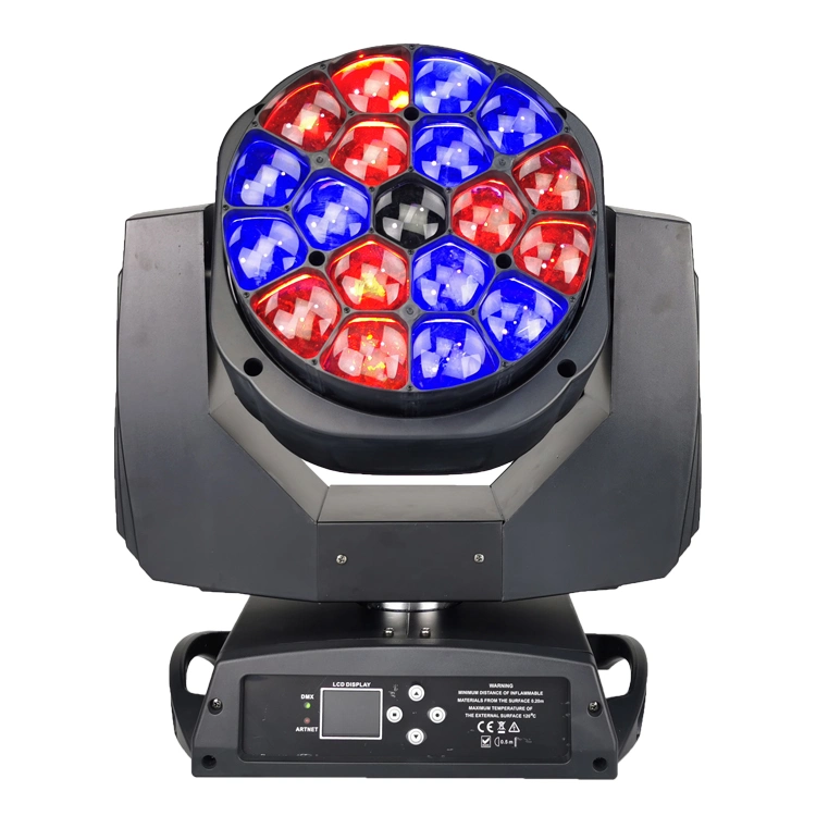 19 X 15 W K10 Zoom Bee Eye LED lavage en mouvement Tête