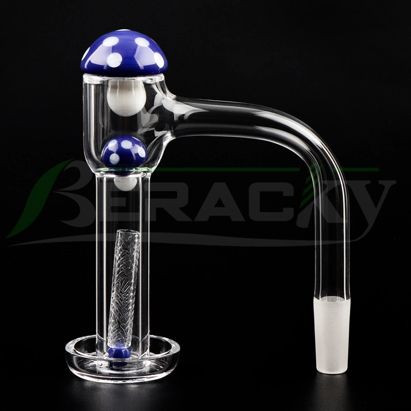 Beracky Full Weld Beveled Edge XL Terp Slurper Smoking Quartz Banger with Glass Mushroom Marble Set