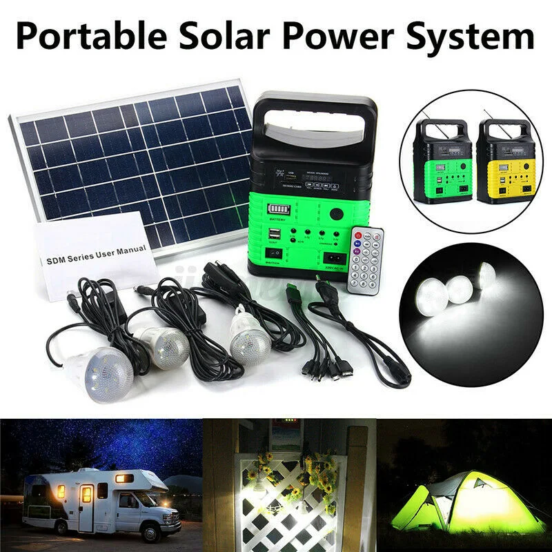 Solar Radio LED Lights New Design Solar Home Lighting System 10W System FM Radio Light