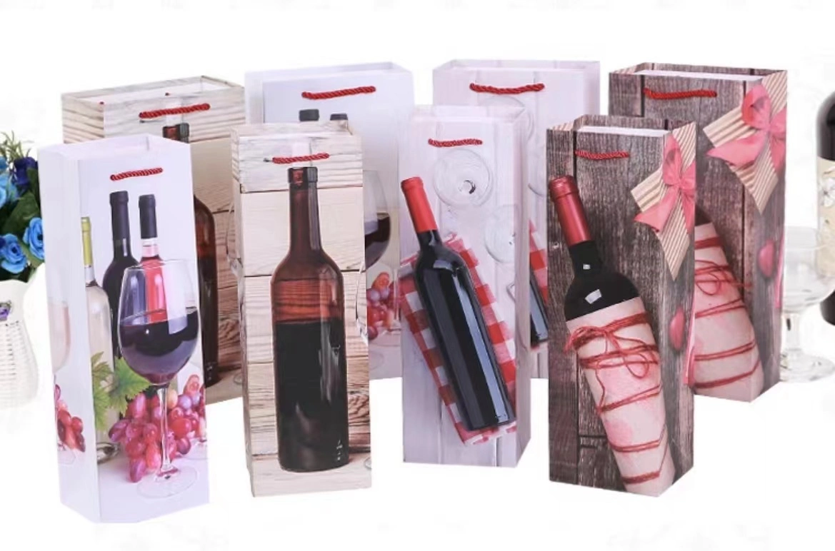 Customize All Kinds of Red Wine and Beverage Gift Bag Decorations Tote Bags and Packaging Boxes
