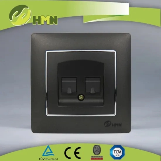 EU Standard Dual RJ11 86 Type Tel CAT3 Telephone Electric Flush Mounted Home Use European Wall Socket