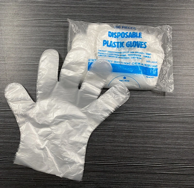 Clear Plastic Restaurant Hygiene PE CPE Plastic Disposable Gloves