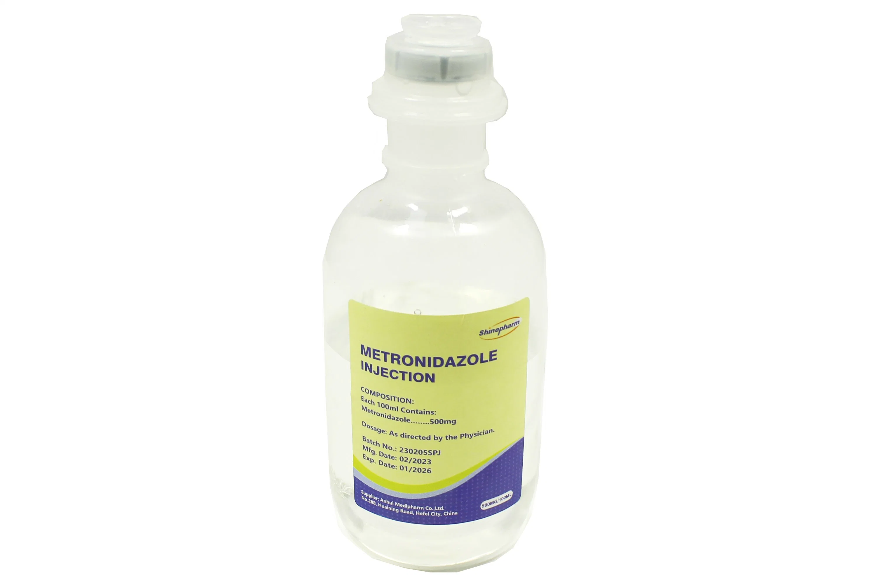 Metronidazol inyectable 500mg/100ml medicamento farmacéutico antibacteriano con GMP