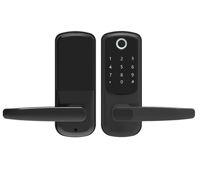 High Security Anti-Peep Code Fingerprint Door Handle WiFi APP Intelligent Digital Smart Door Lock