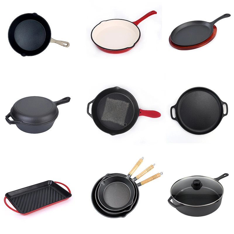 Comercio al por mayor de esmalte personalizado sartén el aceite vegetal Non-Stick Juego de conjunto de utensilios de cocina