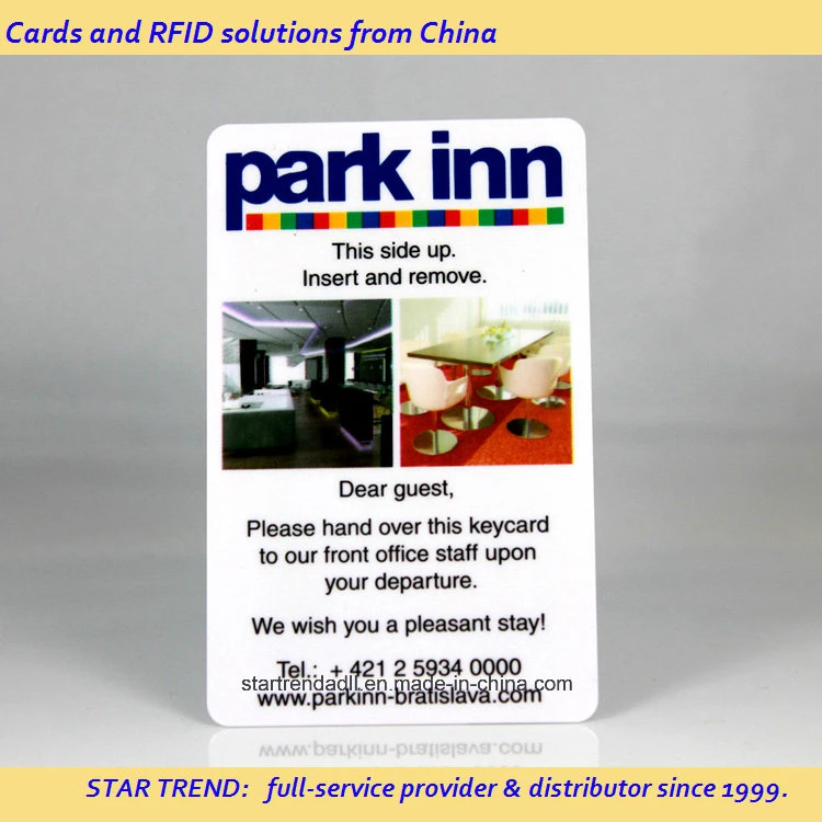 A proximidade de 125kHz 13.56MHz cartão RFID de plástico para a etiqueta da porta do hotel