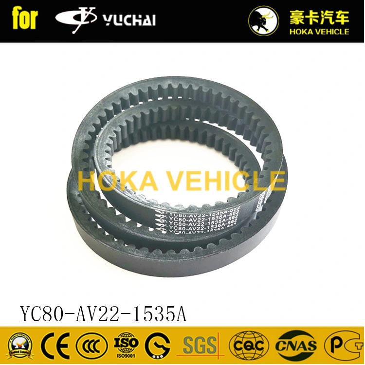 Original Yuchai Engine Spare Parts Fan Belt	Yc80-AV22-1535A for Heavy Duty Truck