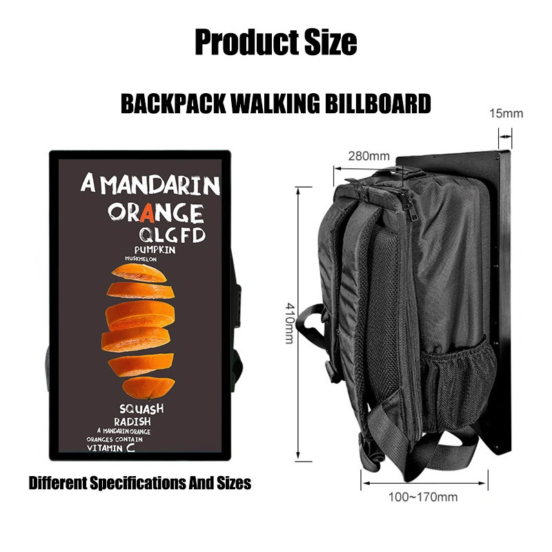 Wholesale/Supplier Advertising Display Monitor Portable Digital Signage LCD Backpack