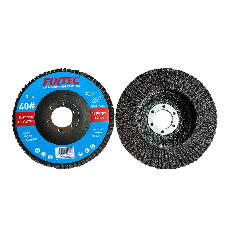 Fixtec Flap Disc Aluminum Oxide Grinding Polishing Wheel Grit P40 P60 P80 P120