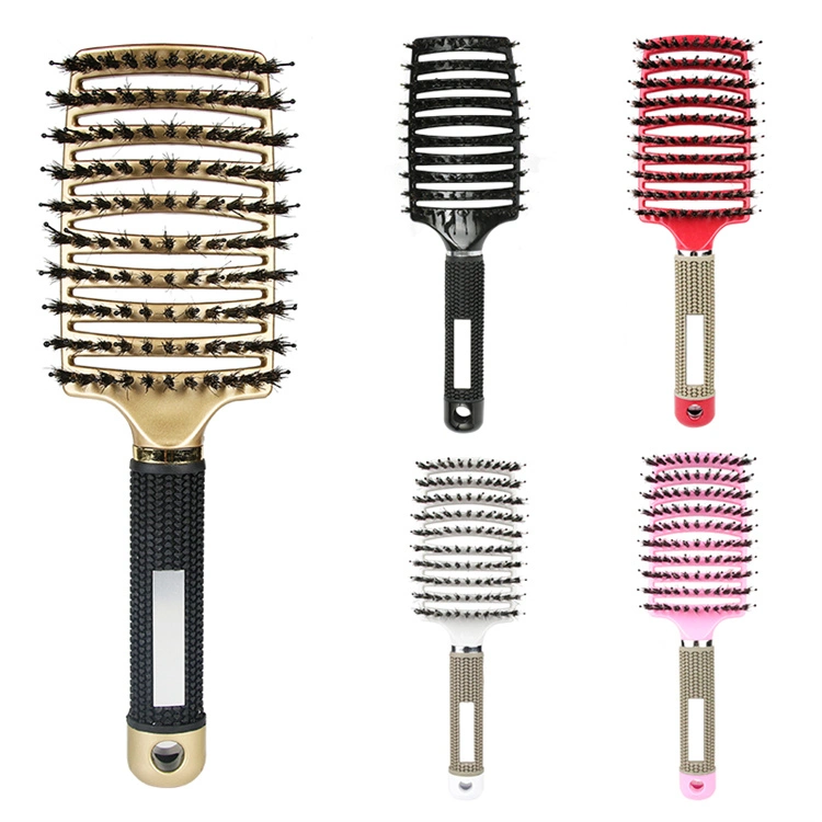 Women Hair Scalp Massage Comb Bristle and Nylon Hairbrush Curly Detangling Brush for Salon Hairdressing Styling Tools