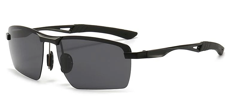 Herren Sonnenbrille Polarisierte Nachtsichtbrille für Unisex Square Alloy Rahmen Sonne Glas Mann