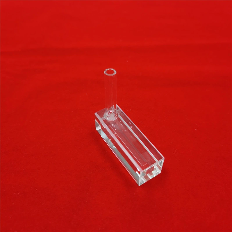 Résistance à la chaleur haute pureté Personnalisez la cellule optique en quartz transparente cubique Cuvette en verre pour chambre atomique