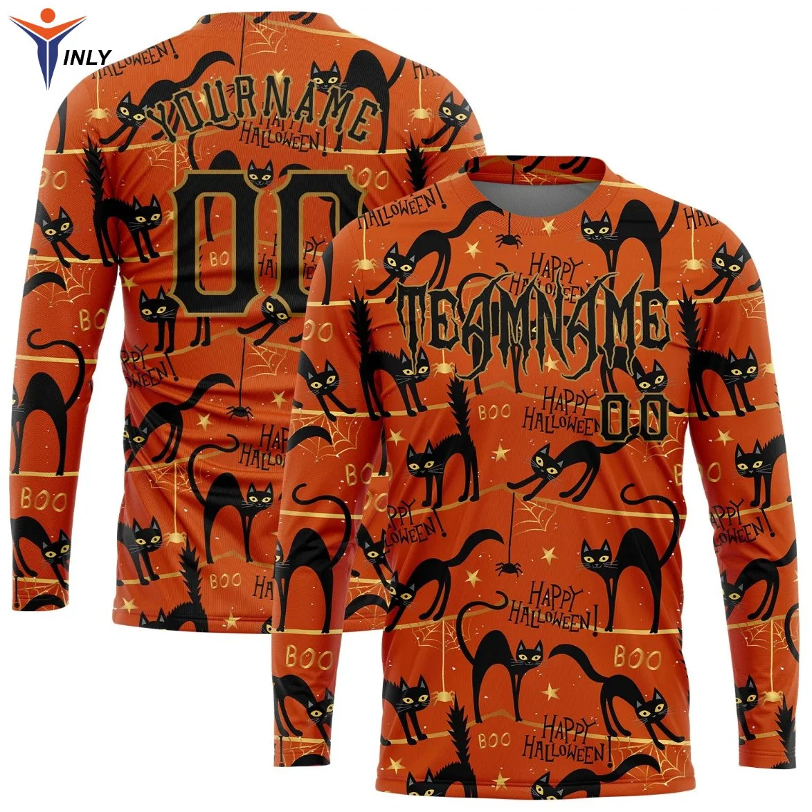 Custom Wholesale Clothing T Shirt Halloween Shirts Print Long Sleeve Shirts for Boys Mens