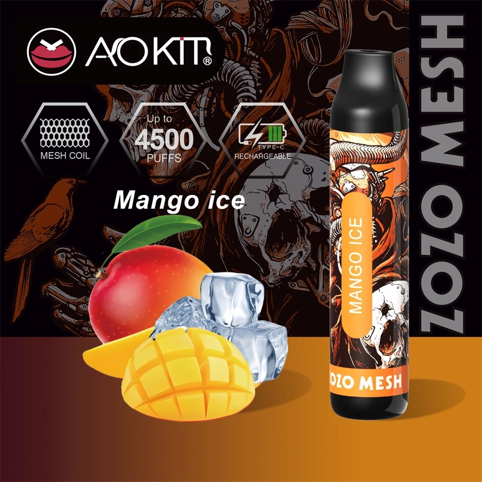 Bobina de malla 4500 Puffs cigarrillos electrónicos Aokit Zozo malla recargable Vaporizador desechable