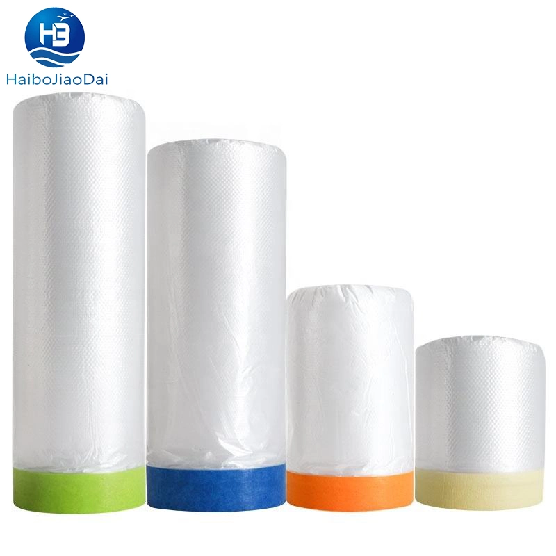 Plastic Dust Sheets Roll Pre-Taped Masking Film Covering Painting Paint Protection Film 140cm*33m