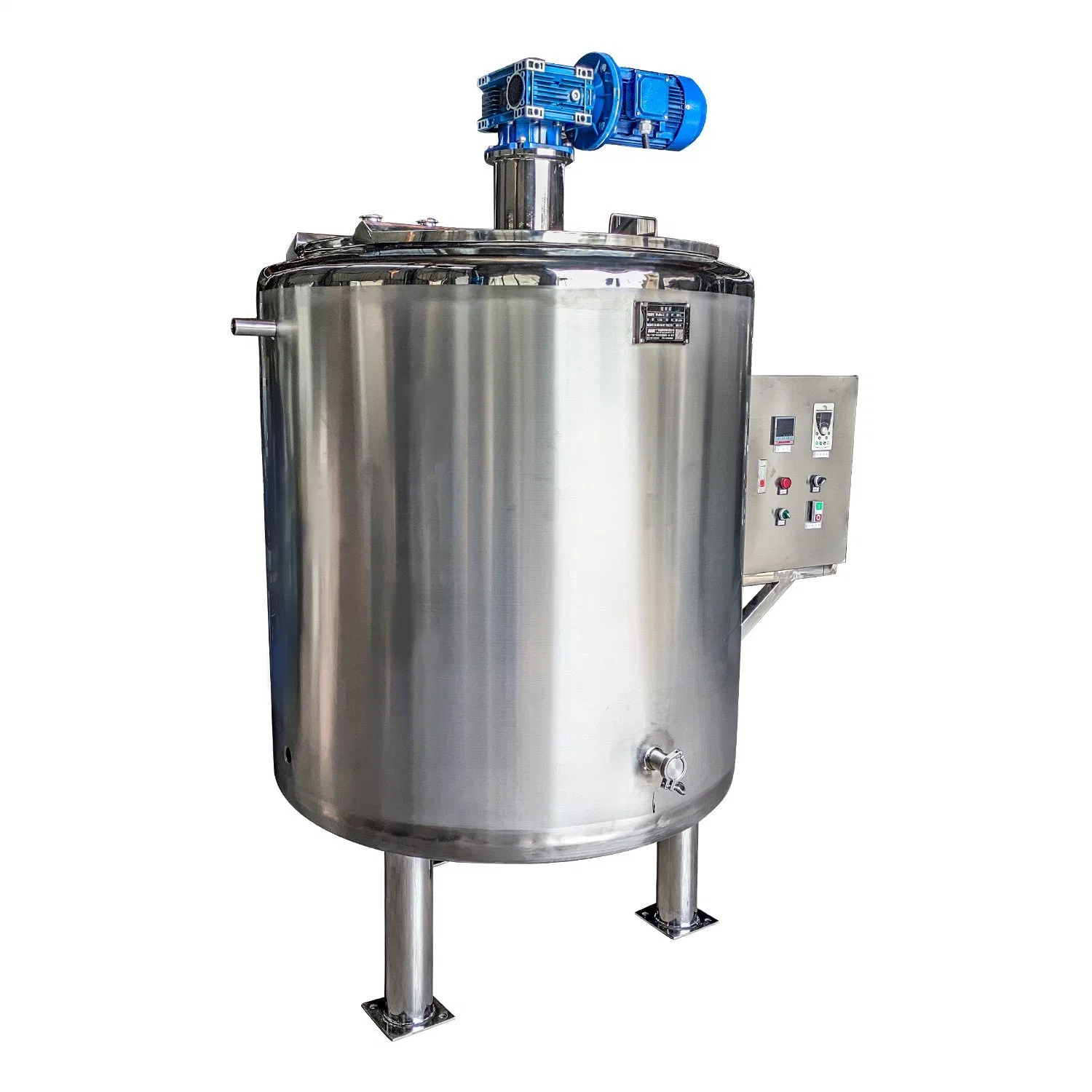 Sanitary Juice Beverage Milk Gas Heating Open Top SUS304 Stainless Steel Mixing Tank