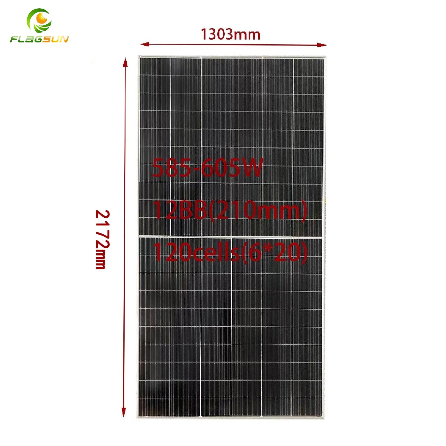 High Power 500W 550W 600W Photovoltaic Solar Panel Monocrystalline Solar Power Panels