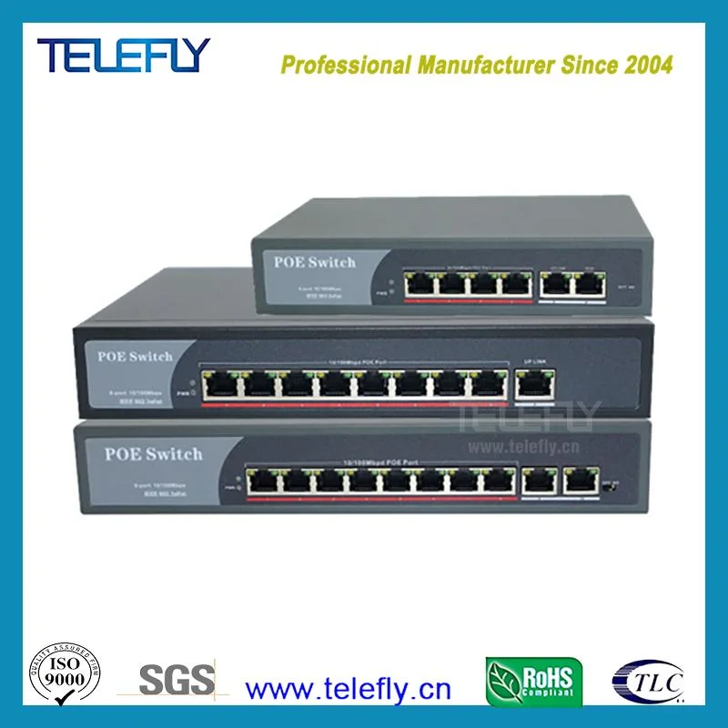 Haute puissance Poe Injector Gigabit Network Switch avec 4 8 10 16 24 ports Ethernet depuis l'usine d'origine depuis 2012.