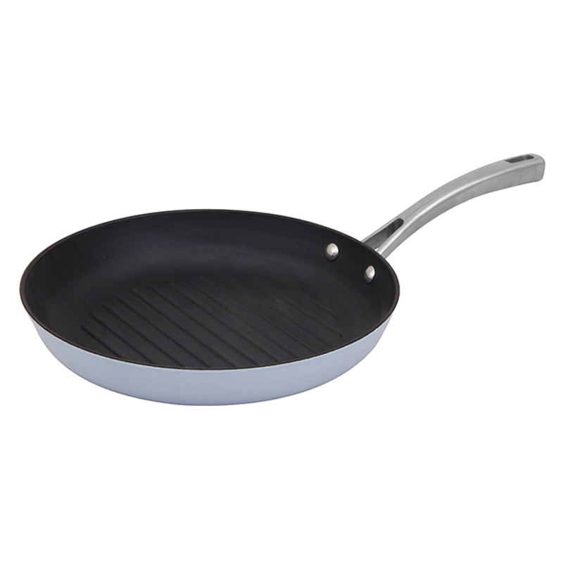 Venta caliente ligero Hierro fundido Griddl nonstick Cooking Enamel Skillet Chef Steak Cookware Grill Frypan 24/28cm