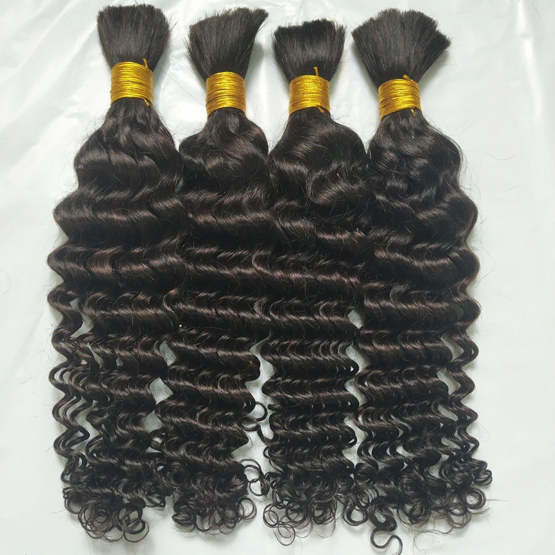 Brazilian Deep Wave Bulk for Braiding No Weft Remy Human Hair Bulk