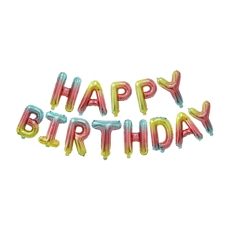 16 Inch Happy Birthday English Letter Aluminum Film Balloon