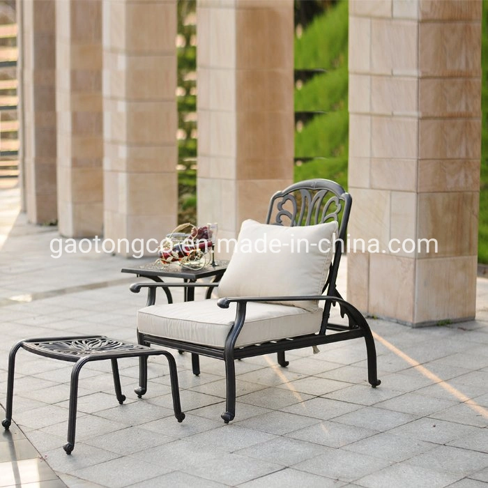 Chaise longue extérieure en bronze en aluminium chaise longue de plage chaise longue