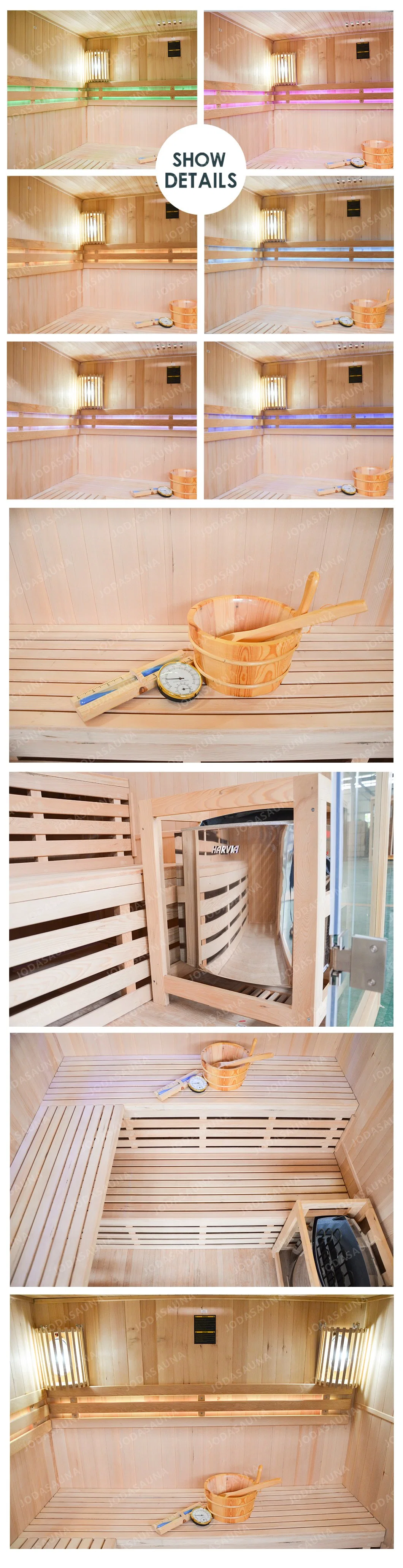 Wholesale/Supplier Home Sauna Steam Shower Enclosure Dry Steam Wood Sauna Room with Glass Frame