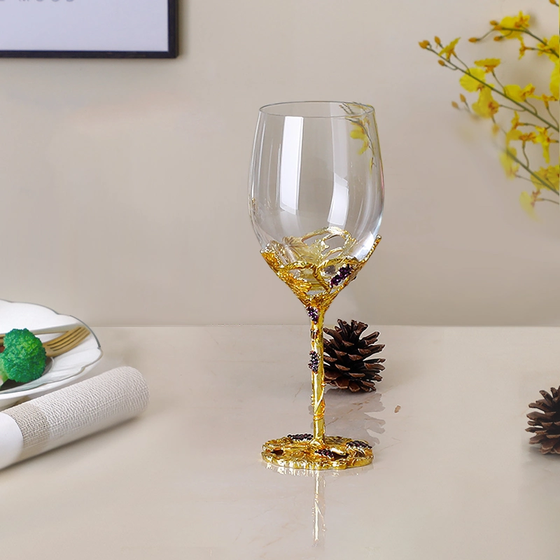 Enamel Crystal Wine Glass Decanter Set Creative Wine Tall Glass Premium Wedding Gift Box