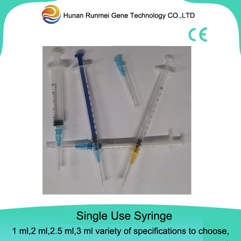 Medical Disposable 1ml 2ml 3ml Injection Plastic Syringe with Needle