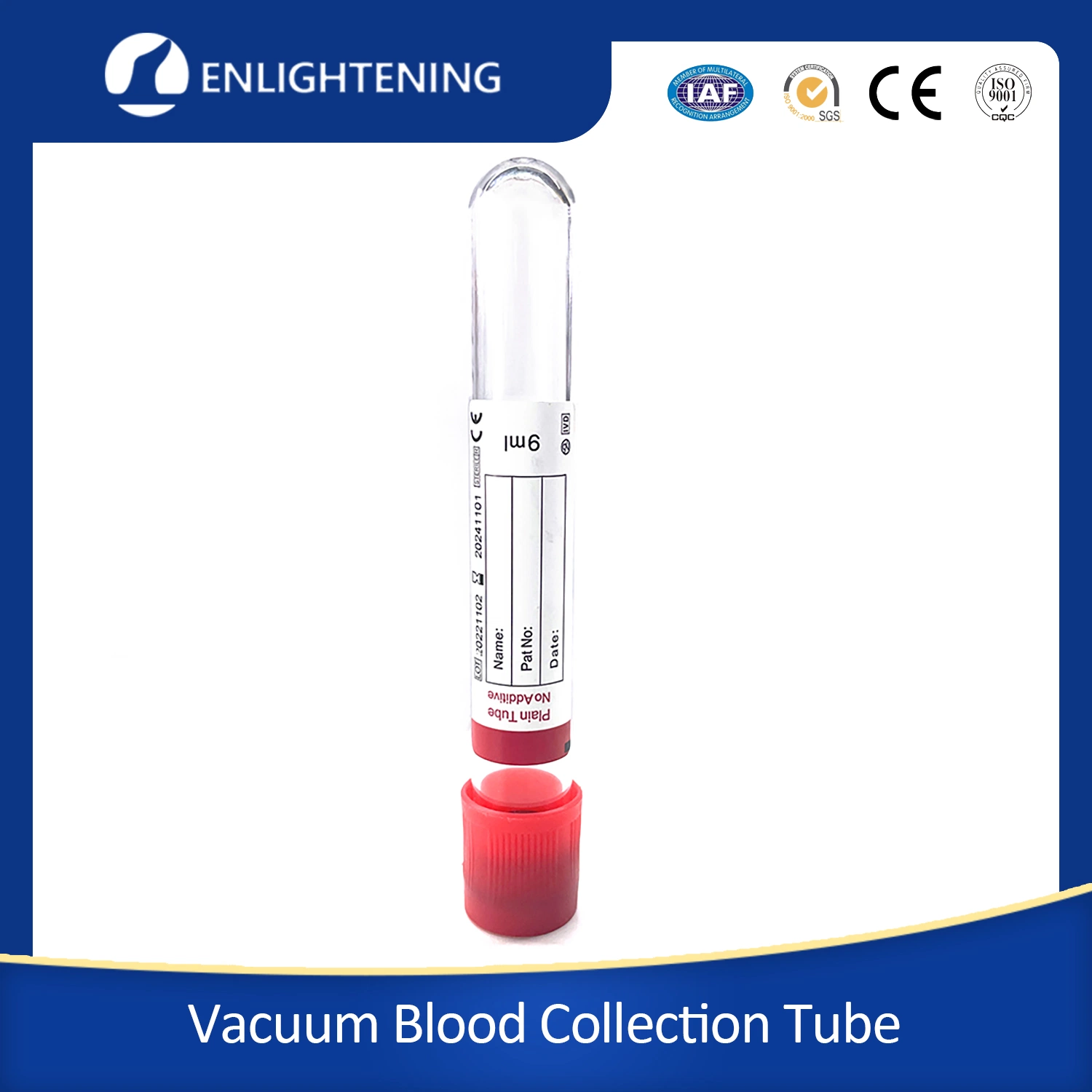 Hospital Medical Supplies Disposable Vacuum Blood Collection Tube (tubos de colheita de sangue