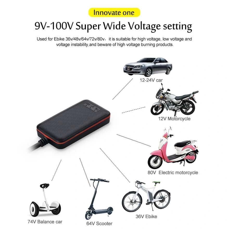 Rastreador de veículo de segurança resistente à água com GPS para E-Bike e motocicleta com monitoramento de capacidade de combustível T108.