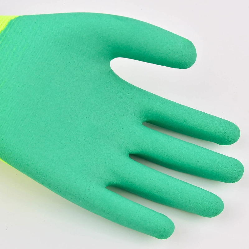 Precio Mayorista/Proveedor 13 Gauges Guantes de látex transpirables de seguridad de poliéster Seguridad en el trabajo