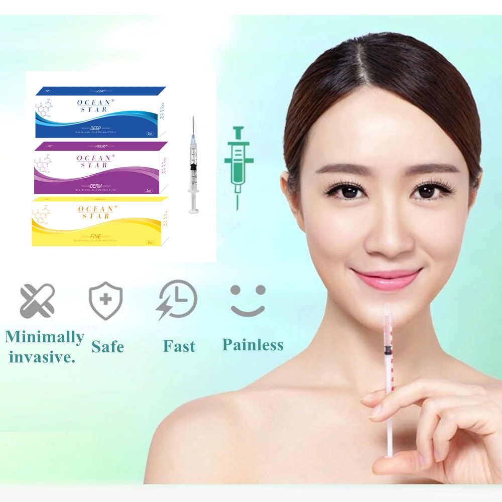 Bdde Cross-Linked Injectable Deep Lines Hyaluronic Acid Dermal Filler for Nose Cheek Chin Wrinkles Lips