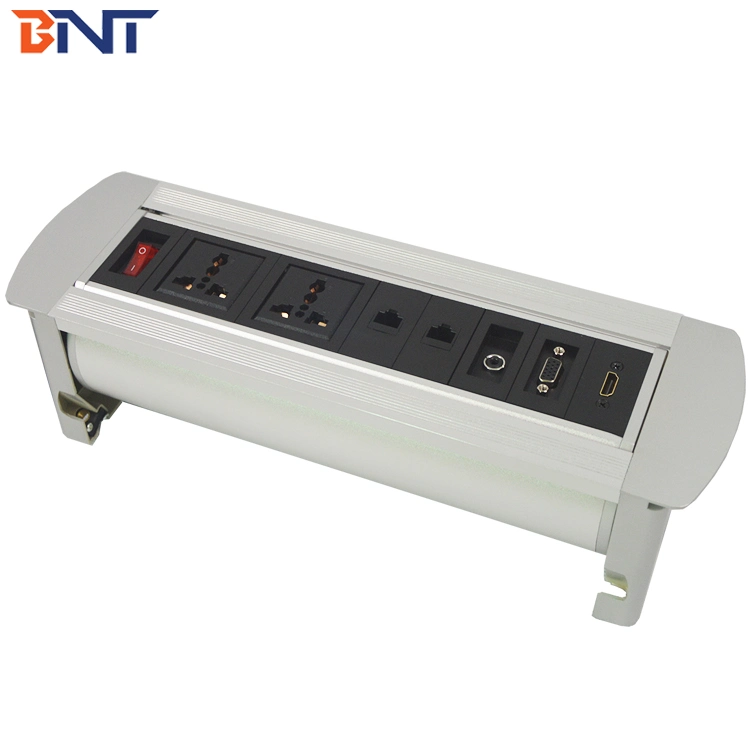 Aluminum Alloy Motorized Flip up Desk Power Data Socket with Power Cord