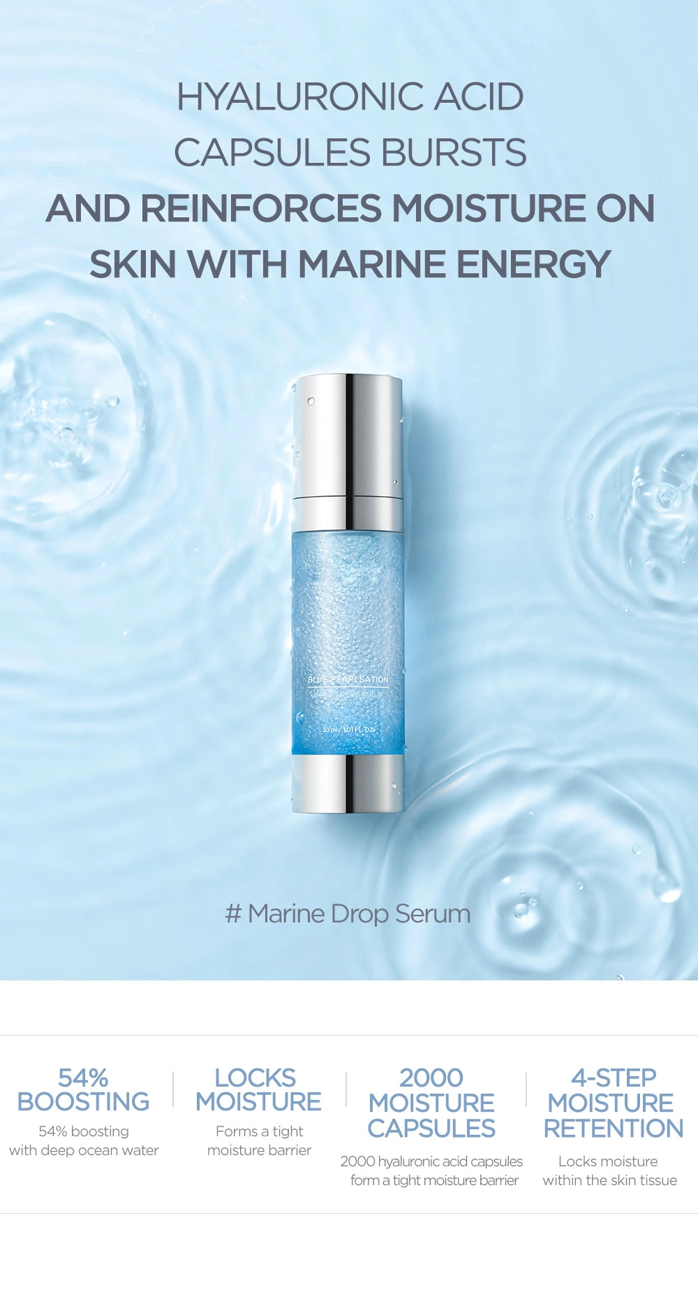 OEM Deep Ocean Water Moisturizing Anti-Wrinkle Hydro-Holding Serum