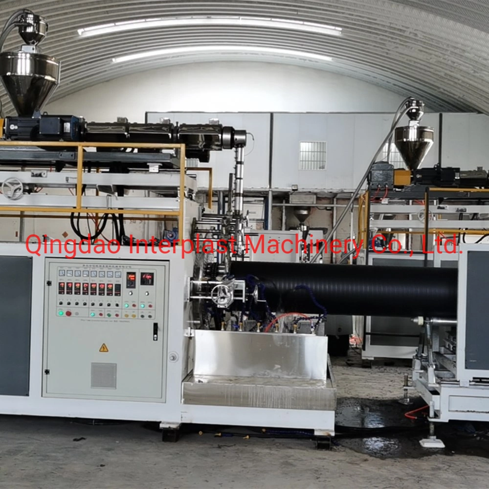 400-1600mm Plastic HDPE/PP/PVC/PPR Glassfiber Hollow Wall Winding Pipe Machine with 45 Extruder Clading Inside