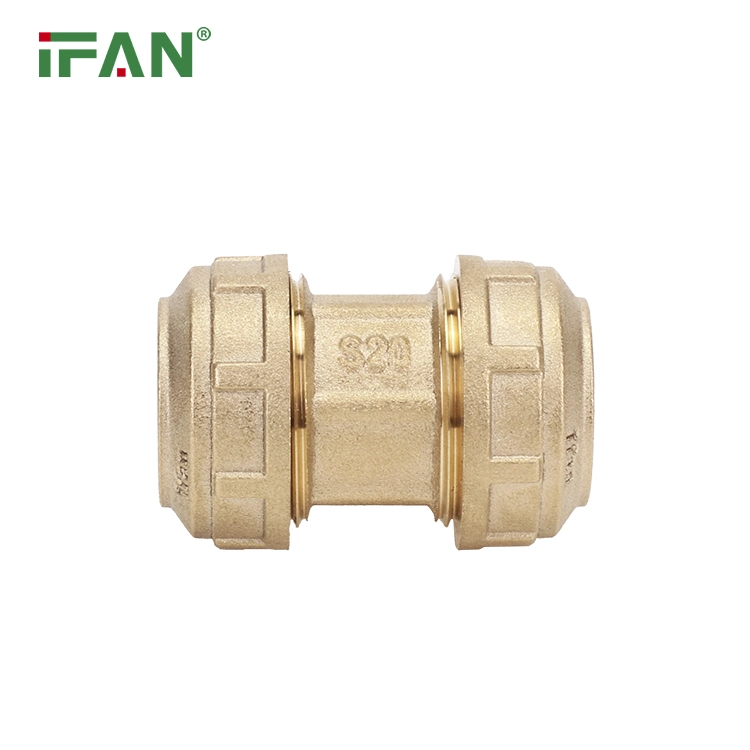 Ifan Factory PP PE Connector Pumping Brass Pipe Fitting Forging Brass Compression Fittings