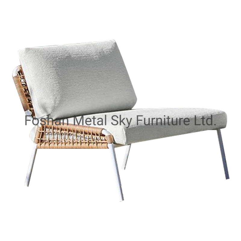 Outdoor Aluminum Metal Rattan Garden Hotel Round Sofa Coffee Table