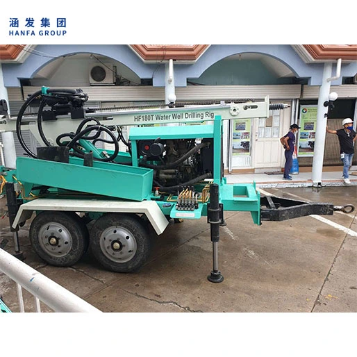 Trailer Type Moveable Hydraulic Small Portable Mini Borehole Water Well Drill/Drilling Rig Machine