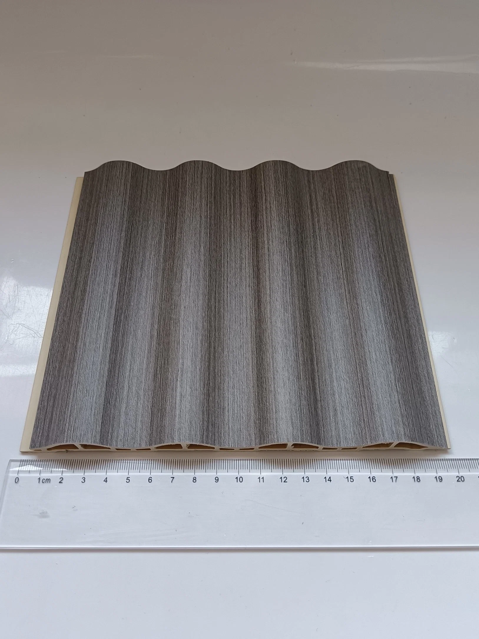 Fireproof Waterproof Wood PVC Ceiling Panels Decorative Flute Wood Plastic Composite Wall Panel WPC Cladding