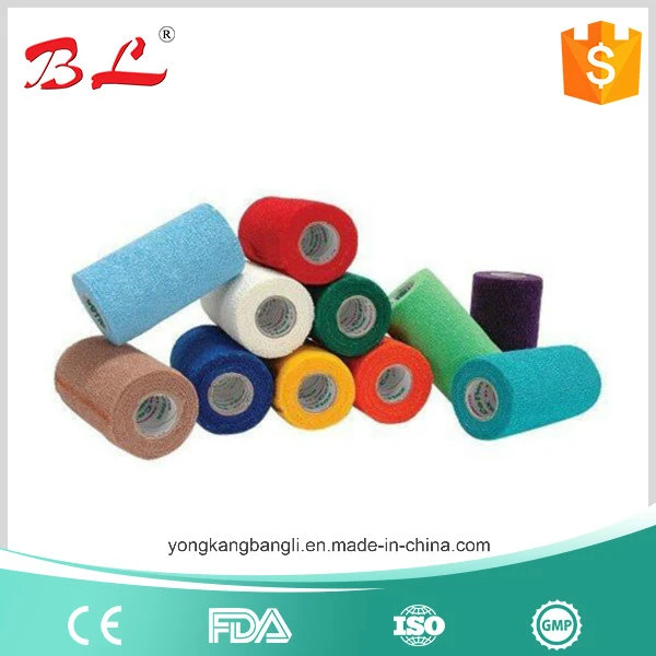 Fabricant chinois non tissé auto-adhésif animal cohésif élastique de couleur Bandage vétérinaire ce homologué ISO par la FDA