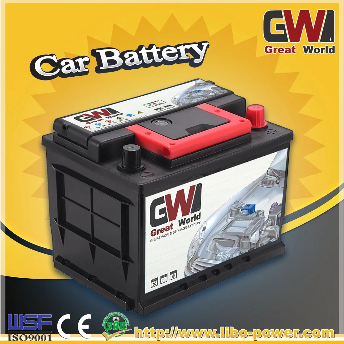 Power Brand Hot Sales Cote d'Ivoire DIN62 Good Quality Auto Battery