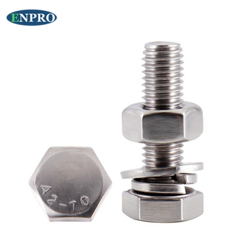 DIN933 All Size Fastener Stainless Steel A2-70 A4-80/ Zinc Plated Carbon Steel Hexagon Hex Bolt and Nut