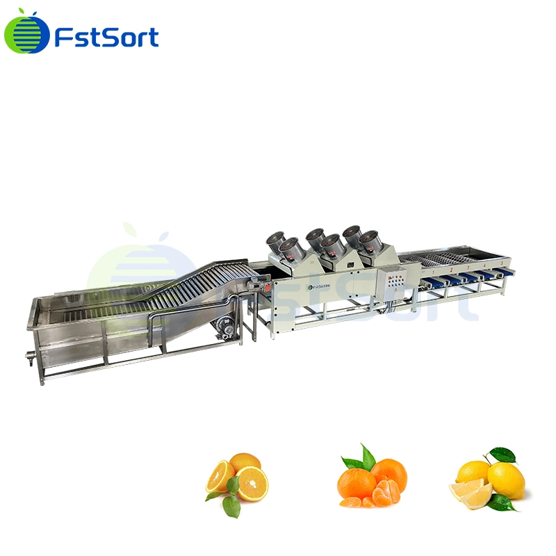 Cítricos de alta eficiencia de clasificación automática de cinco grados de la máquina automática de clasificador de tambor Citrus Limón Mandarina la clasificación La clasificación de la línea de procesamiento de la máquina