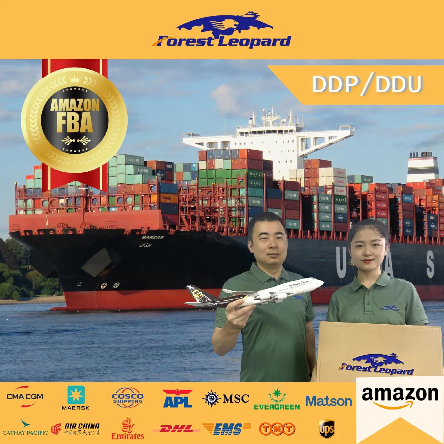 Forestleopard Company Freight Forwarder Logistics Service Cargo Rates Fba Amazon Shipping Agent in From China DDP /DDU to USA UK