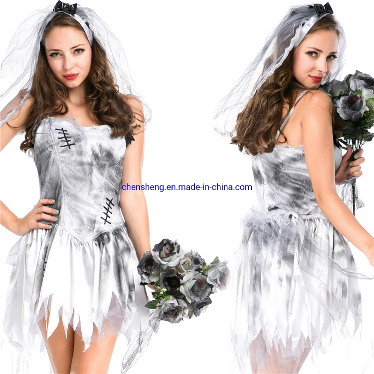 Western Halloween Cosplay Costume White Sexy Women Dress